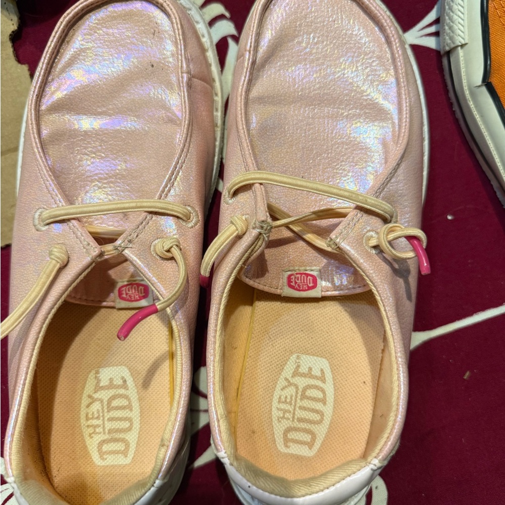 Hey Dude Women's Iridescent Pink Flats